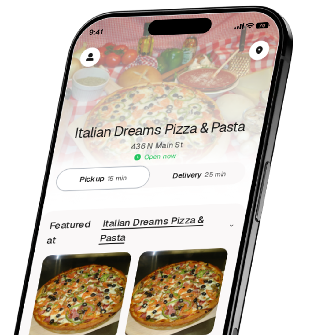 Italian Dreams Pizza & Pasta app preview