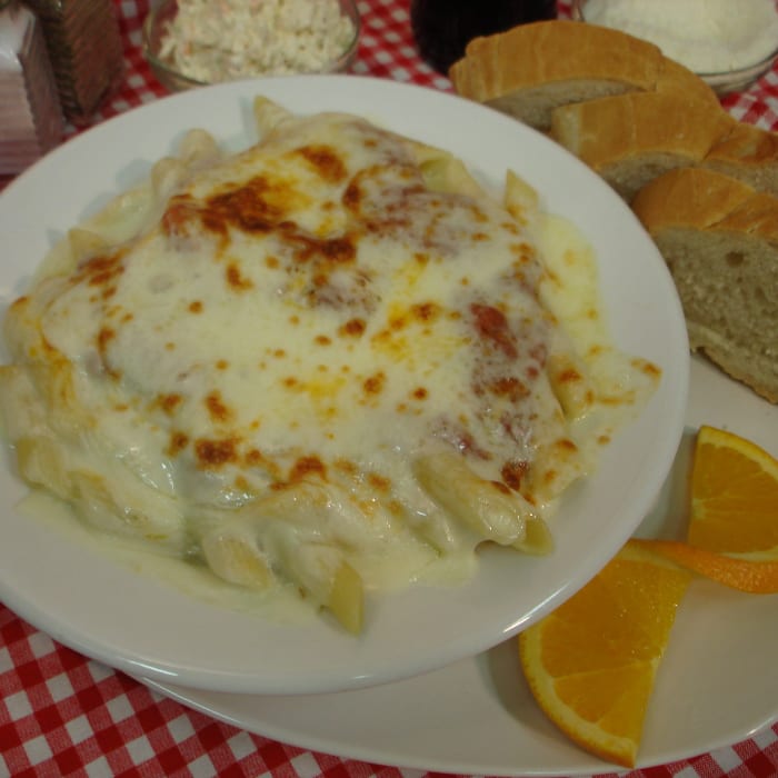 Baked Spaghetti or Baked Mostaccioli.
